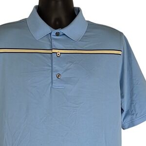 FootJoy Athletic Fit Golf Polo Shirt Blue Striped Mens Size M‎  *Read